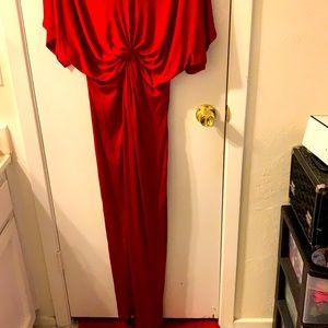Beautiful red satin long dress for many occasions